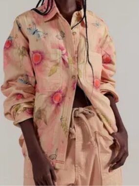 Free People We The Free Petina Garden Printed Button Down SIZE L NWT